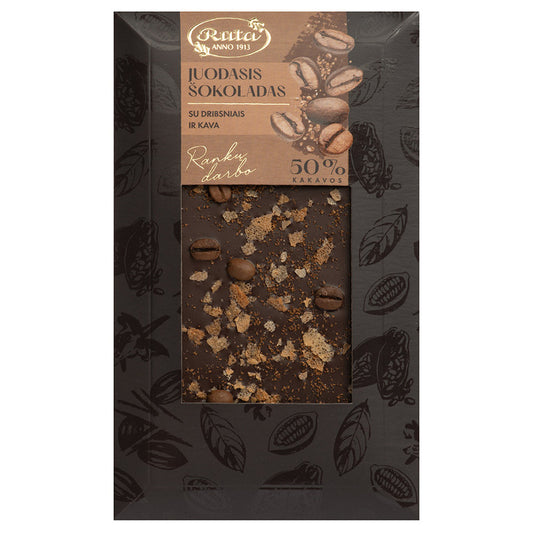 TUMŠĀ ŠOKOLĀDE (50%) AR PĀRSLĀM UN KAFIJU, 100g