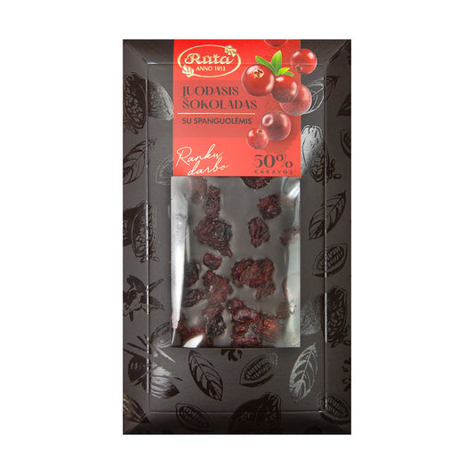 TUMŠĀ ŠOKOLĀDE (50%) AR DZĒRVENĒM, 100g