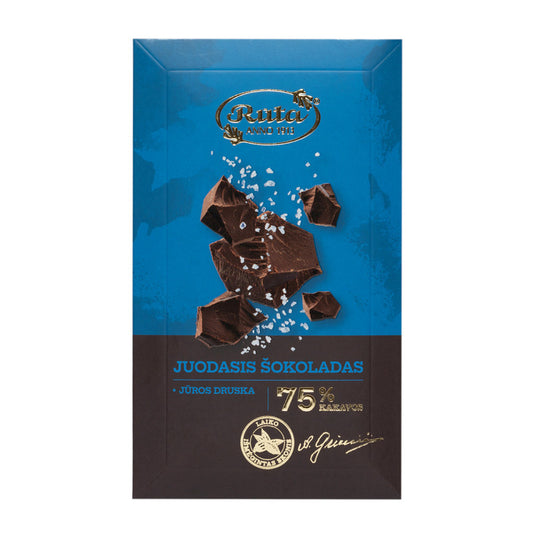 TUMŠĀ ŠOKOLĀDE (75%) AR JŪRAS SĀLI, 90g