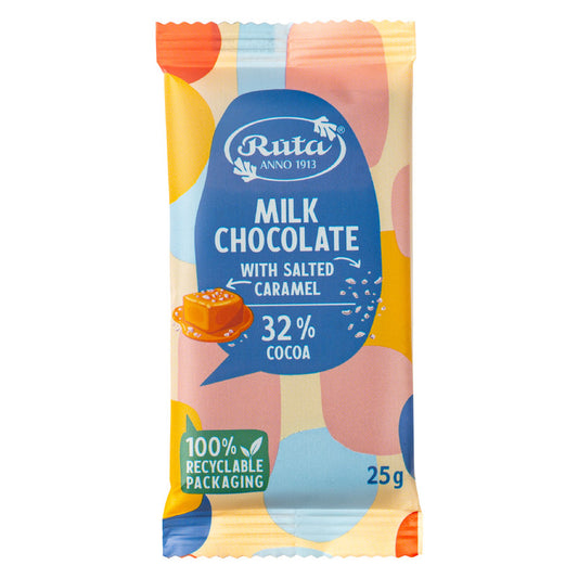 PIENA ŠOKOLĀDE AR SĀĻO KARAMELI, 25g