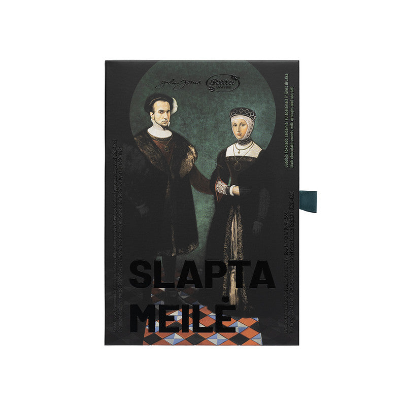 TUMŠĀS ŠOKOLĀDES KONFEKTES AR APELSĪNIEM UN JŪRAS SĀLI "SLEPENĀ MĪLA'', 130g