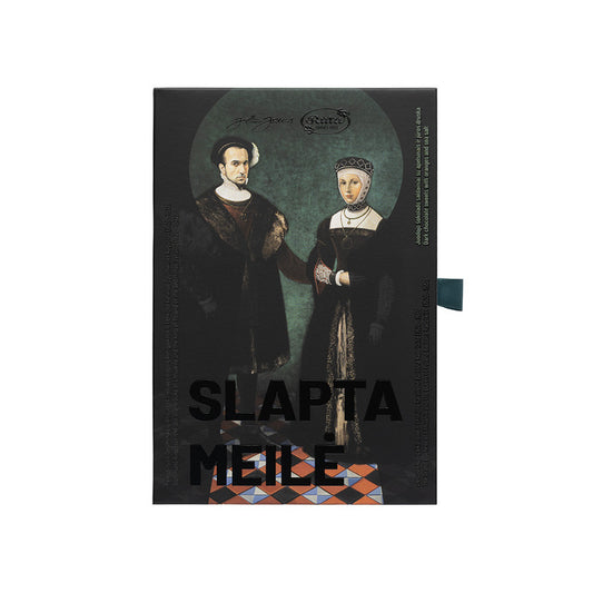 TUMŠĀS ŠOKOLĀDES KONFEKTES AR APELSĪNIEM UN JŪRAS SĀLI "SLEPENĀ MĪLA'', 130g