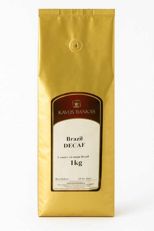 BRAZIL SANTOS DECAFEINATO, BEZKOFEĪNA, 1kg