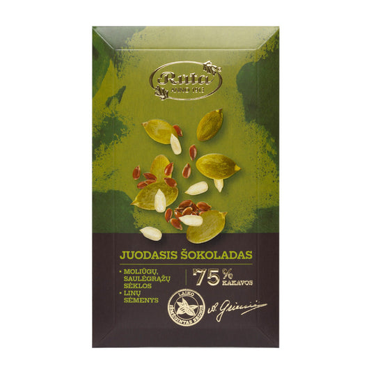 TUMŠĀ ŠOKOLĀDE (75%) SĒKLU MIKSS, 90g