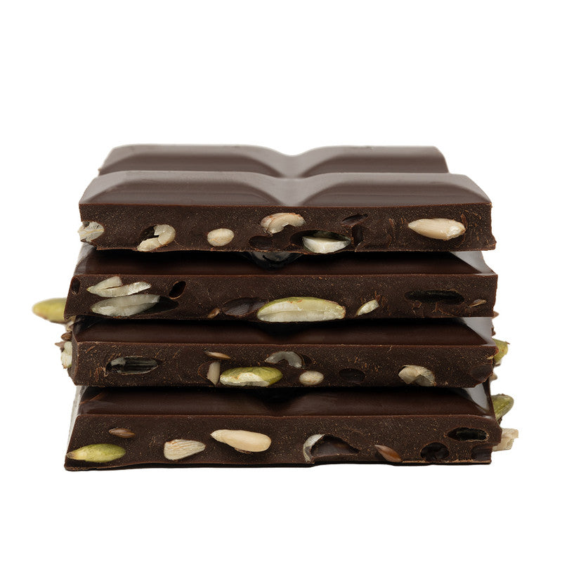 TUMŠĀ ŠOKOLĀDE (75%) SĒKLU MIKSS, 90g