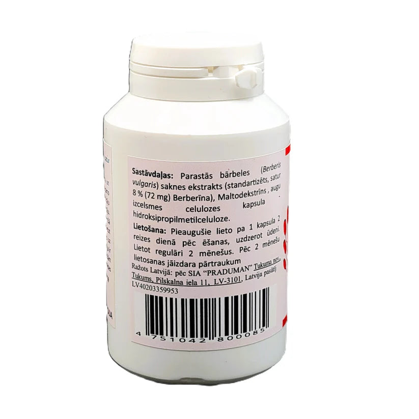 BERBERĪNS, 60 KAPSULAS