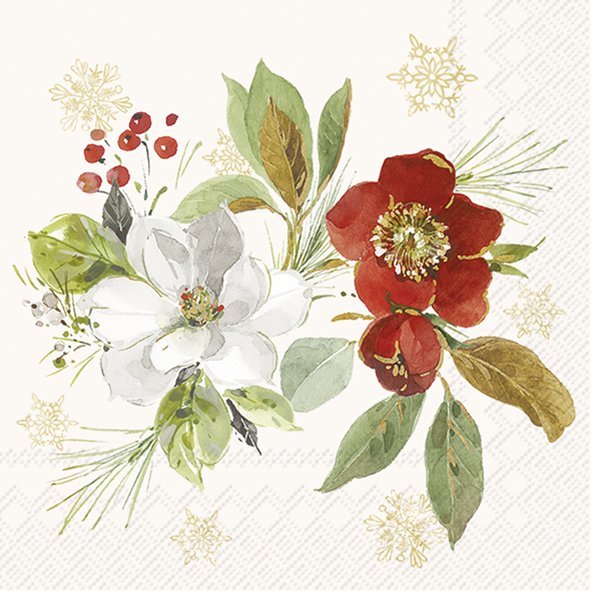 PAPĪRA SALVETES “ZIEMAS ZIEDU ELEGANCE”