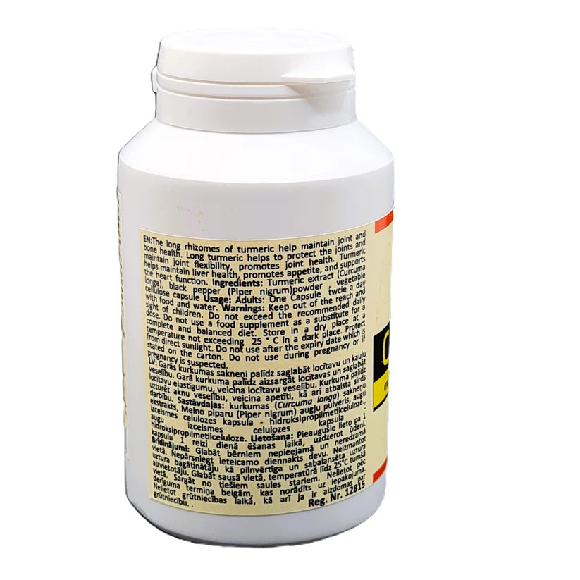 KURKUMĪNA EKSTRAKTS AR MELNIEM PIPARIEM, 60 KAPSULAS