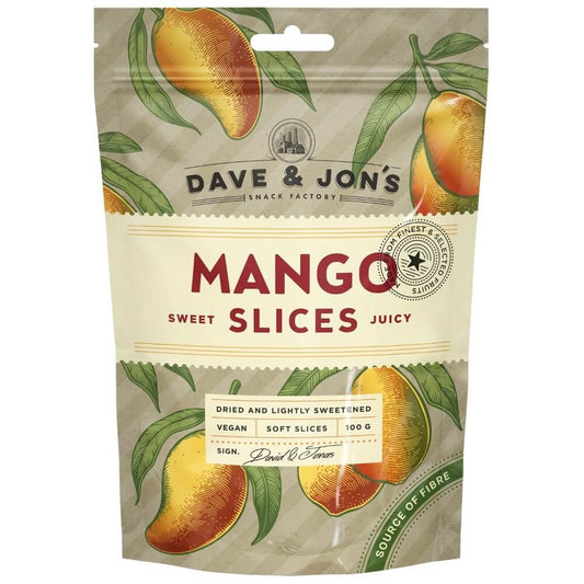 DAVE & JON'S ŽĀVĒTAS MANGO ŠĶĒLES, 100g