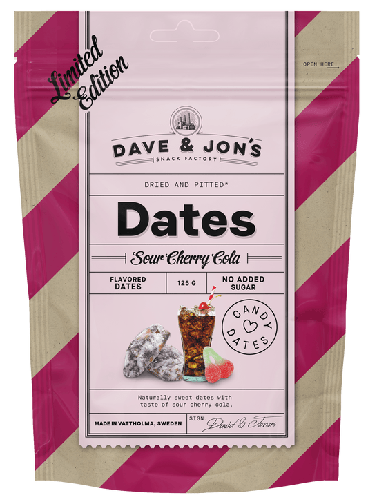DAVE & JON'S DADLAR DATELES AR ĶIRŠU KOLAS GARŠU, 125g