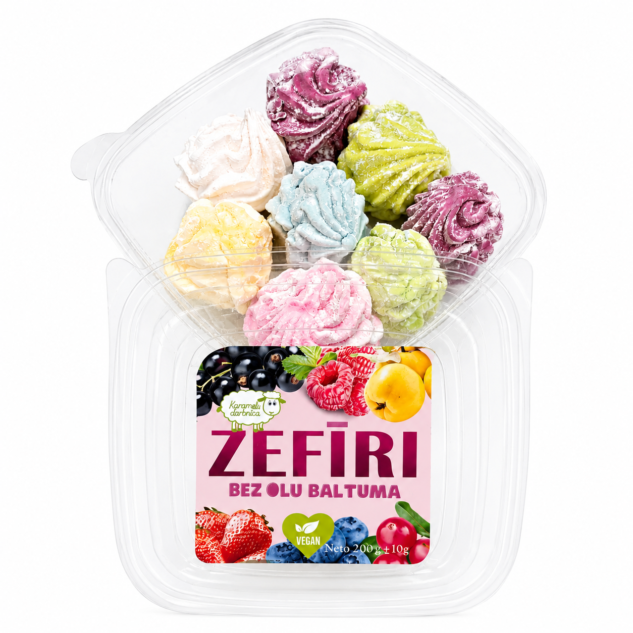VEGĀNU ZEFĪRU ASORTI, 200g