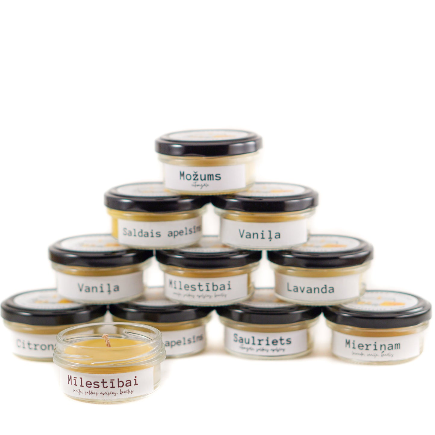 BIŠU VASKA SVECE AR ĒTERISKĀM EĻĻAM