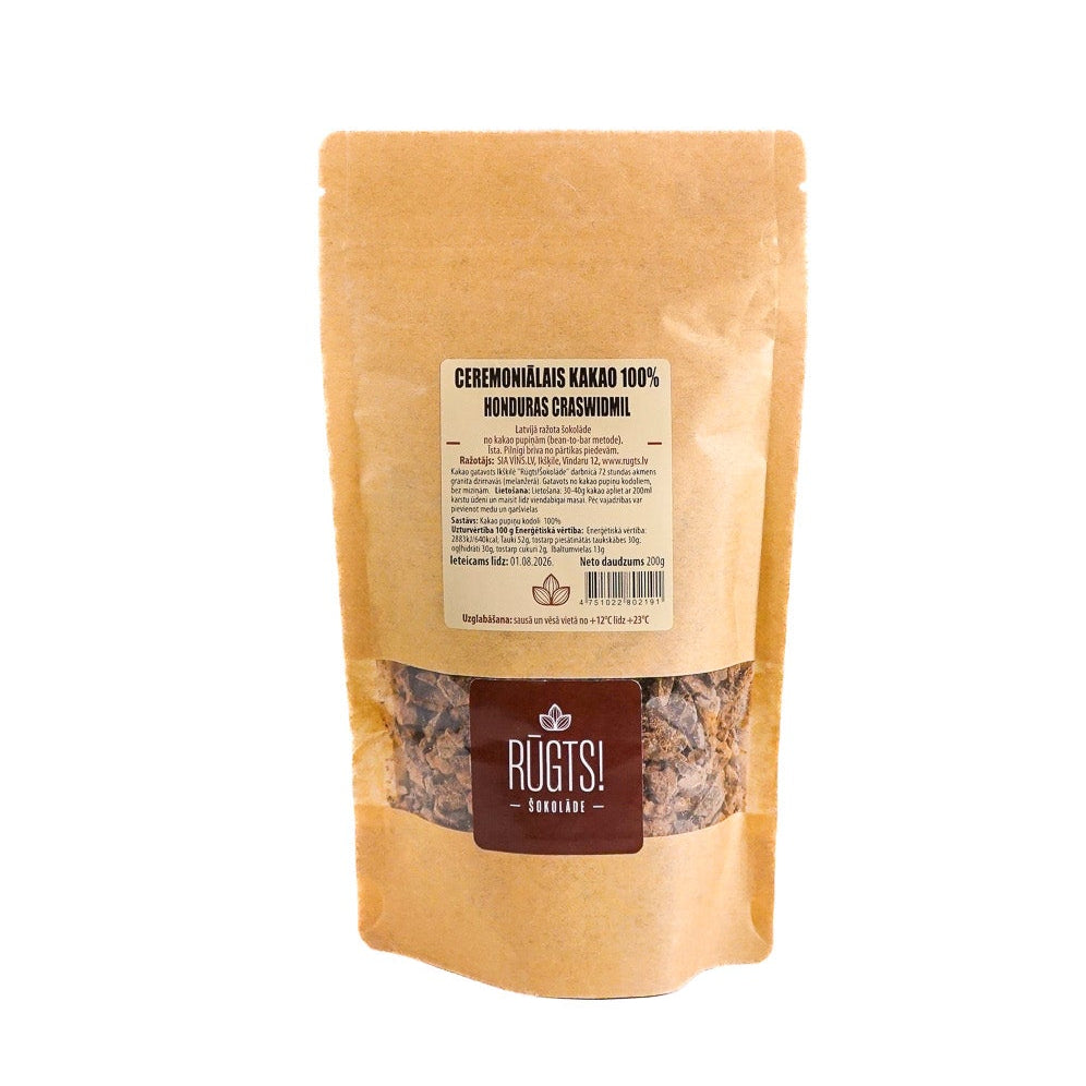 CEREMONIĀLAIS KAKAO 100% NICARAGUA O'TUMA, 200 g