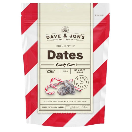 DAVE & JON'S DADLAR DATELES AR CANDY CANE GARŠU, 125g
