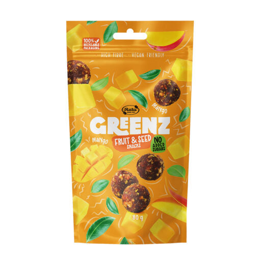 "GREENZ MANGO" AUGĻU UN SĒKLU NAŠĶI AR MANGO, 80g