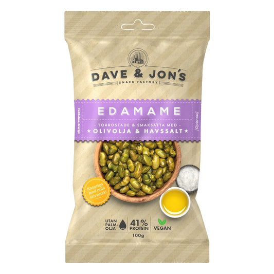 DAVE & JON'S GRAUZDĒTAS SOJAS PUPAS AR OLĪVEĻĻU UN JŪRAS SĀLI, 100g