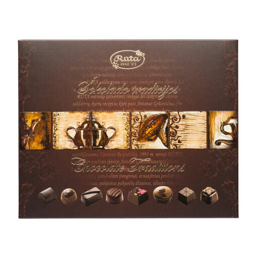 ŠOKOLĀDES KONFEKŠU IZLASE "ŠOKOLĀDES TRADĪCIJAS", 220g